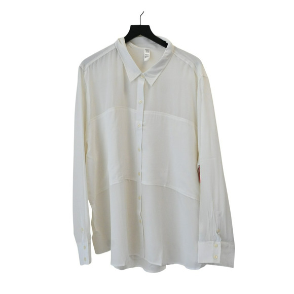 Spanx True Ivory Silk Button-Down Blouse Size 3X 20435R - Picture 1 of 5